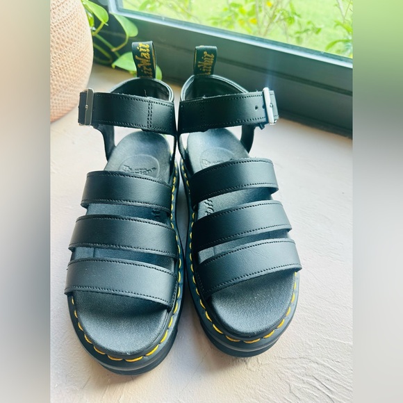 Dr. Martens Black Blaire Chunky Sandals Leather Size 5 - Picture 4 of 9